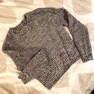 Black and white crop knit sweater